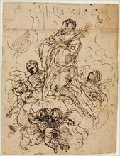Apotheosis of a Saint, c. 1700?. Attributed to Antonio Domenico Gabbiani (Italian, 1652-1726). Pen