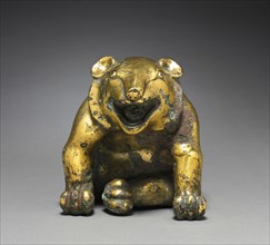Mat Weight in the Form of a Bear, 202 BC-AD 9. China, Western Han dynasty (202 BC-AD 9). Gilt