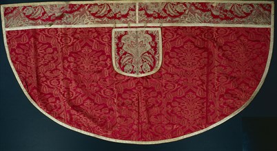 Priest's Red Cope, Orphrey and Hood, late 1500s - early 1600s. France and Italy, Orphrey and hood:
