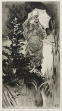 Spring Morning, 1875. James Tissot (French, 1836-1902). Drypoint; sheet: 50.7 x 27.9 cm (19 15/16 x