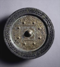 TLV Mirror with Gilt Surface, 2nd century BC. China, Western Han dynasty (202 BC-AD 9). Gilt