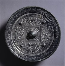 Mirror with a Central Square, an Immortal, and Auspicious Animals, 2nd century. China, Eastern Han