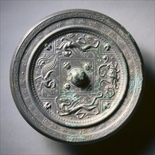 Mirror with Four Spirits, 589-618. China, Sui dynasty (581-618). Bronze; diameter: 19.8 cm (7 13/16