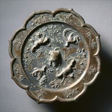 Octafoil Mirror with Crouched Animals, early 7th Century - early 10th Century