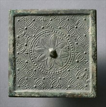 Square Mirror with Floral and Coin Motifs, early 10th Century - early 12th Century. China, Liao