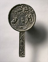 Narrative Mirror with Handle, early 12th Century - mid 14th Century. China, Jin dynasty (1115-1234)