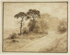 Landscape with Winding Road, 1833. Thomas Doughty (American, 1793-1856). Brush and brown wash over