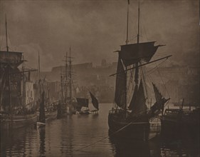 Whitby Harbor, c. 1885. Frank Meadow Sutcliffe (British, 1853-1941). Carbon print, toned, from