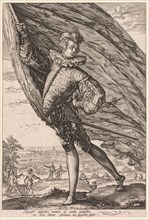 The Standard Bearer, Turned to Left, 1587. Hendrick Goltzius (Dutch, 1558–1617). Engraving; sheet: