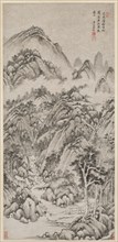 Mountain Village Embraced by the Summer, 1659. Wang Shimin (Chinese, 1592-1680). Hanging scroll,