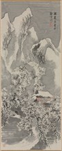 Snow Landscape, c. 1770s. Yosa Buson (Japanese, 1716-1783). Hanging scroll; ink and color on paper;