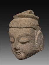 Fragment of Bodhisattva Head, possibly Yungang ?. China, possibly Yungang ?. Sandstone; overall: 14