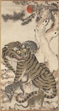 Tiger Family, late 1700s. Korea, Joseon dynasty (1392-1910). Hanging scroll; ink and color on