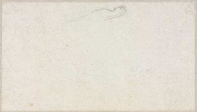Sketch of a Sphinx [?] (verso), c. 1879-80. Luc-Olivier Merson (French, 1846-1920). Black chalk ;