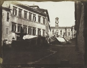 View of the Capitol Stairs, Rome, 1846. Calvert Richard Jones (British, 1804-1877). Salted paper