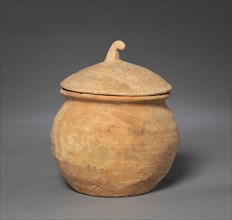 Lidded Jar with Horn Handle, 400s-500s. Korea, Silla (57 BC-AD 935) or Kaya (42-562) period. Red
