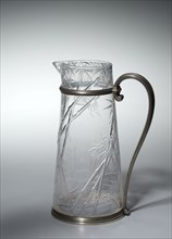 Ewer, c. 1880. Baccarat glasshouse (French). Glass with metal mounts; overall: 24.5 x 16.8 cm (9