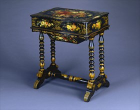 Work Table, c. 1850. Attributed to Hart, Ware and Co. (American). Wood with painted decoration;