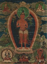 Bodhisattva Padmapani, early 1700s. Tibet, 18th century. Ink and slight color on cotton; overall:
