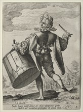 Soldiers and Officers: Drummer, 1587. Jacob de Gheyn II (Dutch, 1565-1629), Hendrick Goltzius