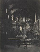 Church Interior, c. 1855. Farnham Maxwell Lyte (British, 1828-1906). Salted paper print, varnished,
