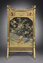Fire Screen, c. 1878-80. Firm of Herter Brothers (American). Gilded wood, painted and gilded wood