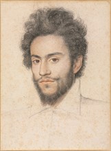 Young Man with a Beard, 17th century?. Attributed to François Quesnel (French, 1543-1619). Black,