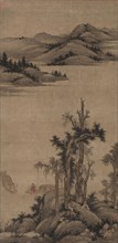 Fishermen-Hermits in Stream and Mountain, 1300s. Wu Zhen (Chinese, 1280-1354). Hanging scroll, ink