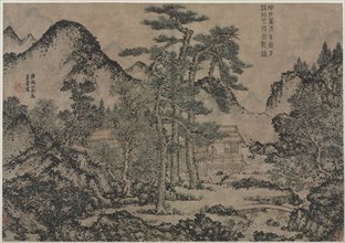 Writing Books under the Pine Trees, 1279-1368. Wang Meng (Chinese, c. 1308-1385). Album leaf;