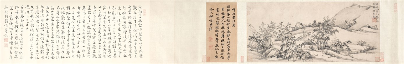 Landscape with Bamboo, 1300s. Song Ke (Chinese, 1327-1387). Handscroll, ink on paper; painting: 27