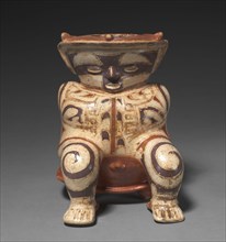 Hunchback Seated on a Stool, c. 600-800. Central Panama, Conte Style, c. 600-800. Earthenware with