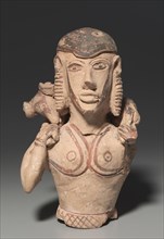 Kriophoros (Ram-Bearer), Statuette, 650-600 BC. Greece, Crete, 7th century BC. Terracotta and