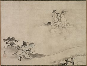 Daoist Immortal, 1615-1868. Hanabusa Itcho (Japanese, 1652-1724). Hanging scroll, ink and color on