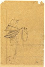 Drapery Study, second half 1800s. Pierre Puvis de Chavannes (French, 1824-1898). Black chalk;