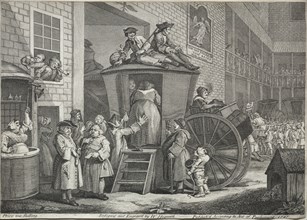 The Stage Coach, 1747. William Hogarth (British, 1697-1764). Etching and engraving; scabbard: 21.1