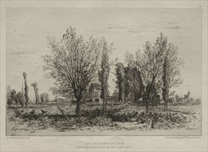 Dans les Champs de Cénon, 1876. Maxime Lalanne (French, 1827-1886). Etching; sheet: 30.9 x 47.2 cm