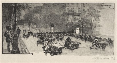 Le Boulevard, au coin du Fauborg  Montmartre, 1890. Auguste Louis Lepère (French, 1849-1918). Wood