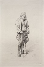 Man with Walking Stick. Mortimer Menpes (British, 1860-1938). Etching