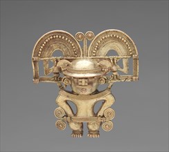 Figure Pendant, 900-1550. Colombia, Tairona style, 10th-16th century. Cast gold; overall: 6.2 x 6.1