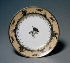 Dinner Plate, c.1805. Probably by Guérhard et Dihl (French). Porcelain; diameter: 23 cm (9 1/16 in