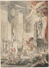 Ut Pictura Poesis, 1745-1746. Charles-François Hutin (French, 1715-1776). Gray wash, watercolor,