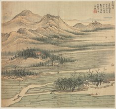 Eighteen Views of Huzhou: Baoyang Lake, 1500s. Song Xu (Chinese, 1525-c. 1606). Album; ink and