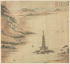Eighteen Views of Huzhou: Bilang Lake, 1500s. Song Xu (Chinese, 1525-c. 1606). Album; ink and color