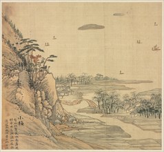 Eighteen Views of Huzhou: Xiaomei, 1500s. Song Xu (Chinese, 1525-c. 1606). Album; ink and color on