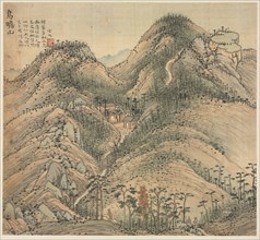 Eighteen Views of Huzhou: Mt. Wuzhan, 1500s. Song Xu (Chinese, 1525-c. 1606). Album; ink and color