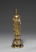 Statue of Amitabha, 700s. Korea, Unified Silla Kingdom (668 - 935). Gilt bronze; overall: 22.5 x 7