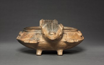Double-Bat Bowl, c. 900-1550. Colombia, Tairona. Earthenware; overall: 13.1 x 32 x 27.3 cm (5 3/16