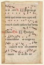Leaf from a Gradual with Music (verso), c. 1420-1450. Northern Italy, 15th century. Ink, tempera,