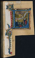 Three Cuttings from a Missal: Initial L with the Annunciation to the Shepherds, c. 1470-1500.