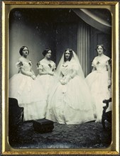 A Bride and Her Bridesmaids, 1851 or later. Josiah Johnson Hawes (American, 1808-1901), Albert